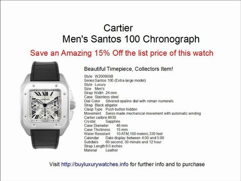 Cartier Santos 100 Men's Watch Chronograph