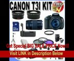 Canon EOS Rebel T3i 18 MP CMOS Digital SLR Camera and DIGIC 4 Imaging with EF-S 18-55mm f/3.5-5.6 IS Lens & Canon 75-300 Lens + 58mm 2x Telephoto lens + 58mm Wide Angle Lens (4 Lens Kit!!!!!!) W/32GB SDHC Memory+ Battery Grip + 2 Extra Batteries + Ch