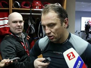 Олег Петров после игры с Трактором