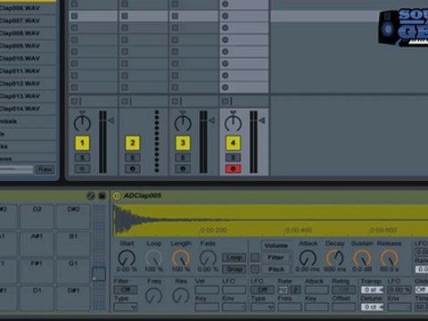 Ableton Live 8 - Set Drum Rack samples to oneshot by default