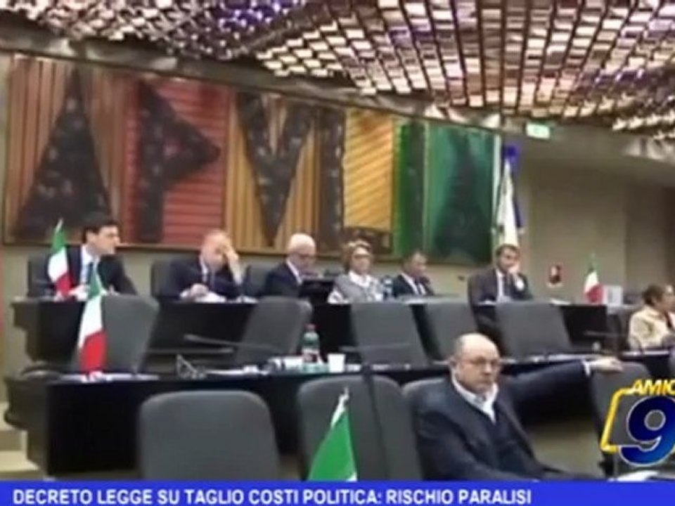 Decreto legge su taglio costi politica: rischio paralisi