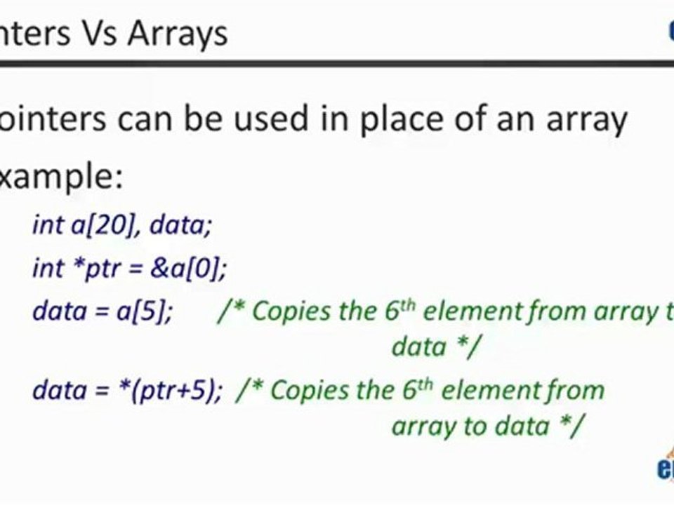 C programming Tutorials: Using Pointers in place of Arrays