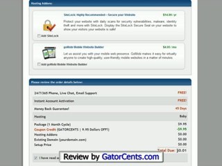 Web Host - HostGator Coupon Codes: GATORCENTS