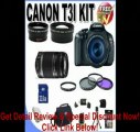 Canon EOS Rebel T3i 18 MP CMOS Digital SLR Camera and DIGIC 4 Imaging with EF-S 18-55mm f/3.5-5.6 IS Lens & Canon 75-300 f/4-5.6 III Lens   58mm 2x Telephoto lens   58mm Wide Angle Lens (4 Lens Kit!!!!!!) W/32GB SDHC Memory  Extra Battery   Charger  