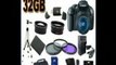 Canon EOS Rebel T3 12.2 MP CMOS Digital SLR with 18-55mm IS II Lens (Black)+58mm 2x Telephoto lens + 58mm Wide Angle Lens (3 Lens Kit!!!) W/32GB SDHC Memory +Extra Battery/Charger+3 PIece Filter Kit+Case+Full Size Tripod+Accessory Kit