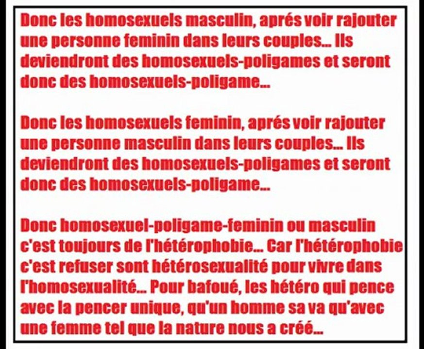 Feminophobie et hommeophobie des hétérophobes attention censuré par You tube - 18 ans
