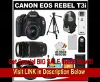 Canon EOS Rebel T3i Digital SLR Camera Body & EF-S 18-55mm IS II Lens with 75-300mm Lens   32GB Card   .45x Wide Angle & 2x Telephoto Lenses   Tripod   Case   Battery   Remote   (2) Filters   Accessory Kit
