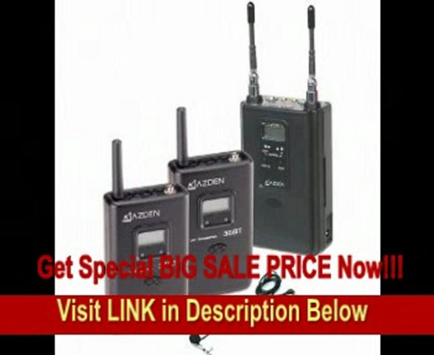 AZDEN 330ULT UHF Wireless Combo Microphone System Two Body Pack Transmitter's to One Camera Mountable Receiver includes Two lavalier Mics