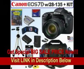 Скачать видео: Canon EOS 7D 18 MP CMOS Digital SLR Camera with 28-135mm f/3.5-5.6 IS USM Standard Zoom Lens + 16GB Deluxe Accessory Kit