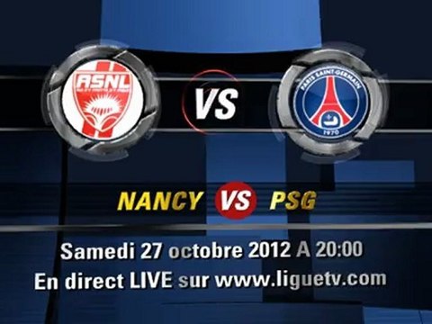 Nancy PSG Streaming live Nancy vs PSG direct streaming 27 octobre 2012