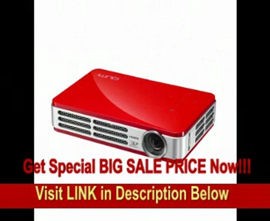 Vivitek Qumi Q5 500 Lumen WXGA HD 720p HDMI 3D-Ready Pocket DLP Projector with 4GB Memory (Red)