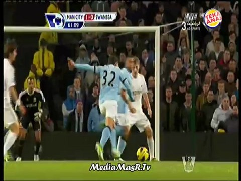 هدف مباراة مانشستر سيتي 1-0 سوانزي سيتي - الجولة الـ 9