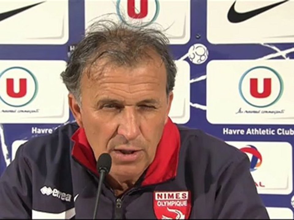 Conférence de presse Havre AC - Nîmes Olympique : Cédric DAURY (HAC) - Victor ZVUNKA (NIMES) - saison 2012/2013