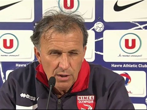Conférence de presse Havre AC - Nîmes Olympique : Cédric DAURY (HAC) - Victor ZVUNKA (NIMES) - saison 2012/2013