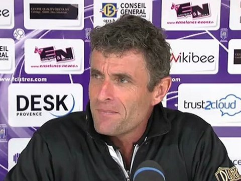 Conférence de presse FC Istres - Tours FC : José PASQUALETTI (FCIOP) - Bernard BLAQUART (TOURS) - saison 2012/2013