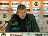 Conférence de presse FC Lorient - AC Ajaccio : Christian  GOURCUFF (FCL) - Alex  DUPONT (ACA) - saison 2012/2013