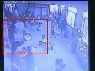 Closed circut TV shows teacher abusing child