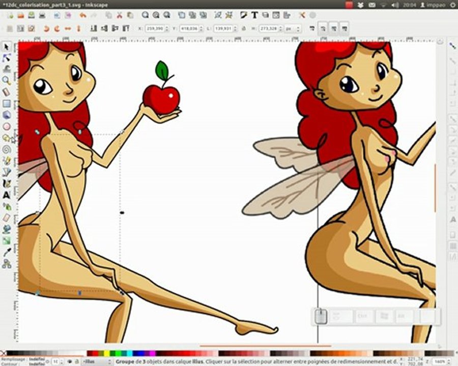 Tuto inkscape : La colorisation avec inkscape - part 3.2 : fonction découpe