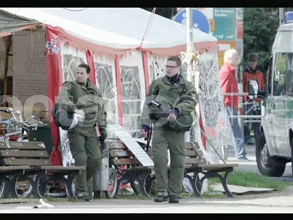 Policeman at Occupy Camp Frankfurt footage_011068