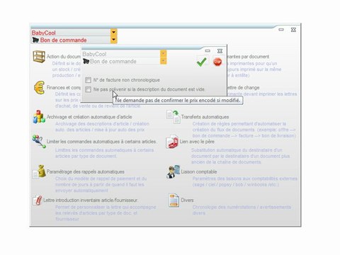 Documents - Optimizze: Divers - Comportement en détail - ERP - v16