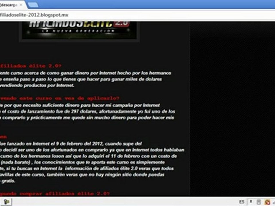 Como Ganar Dinero Por Internet 2012 - Curso Afiliados Elite 2.0- secreto de los gurus