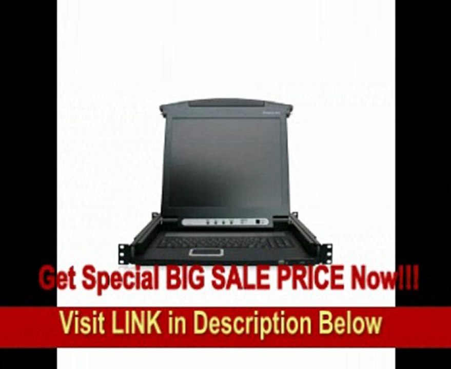 IOGEAR 1-Port Integrated KVM Console with 17 Inch TFT LCD Active Matrix Monitor, Keyboard and Touchpad GCL1800 (Black)