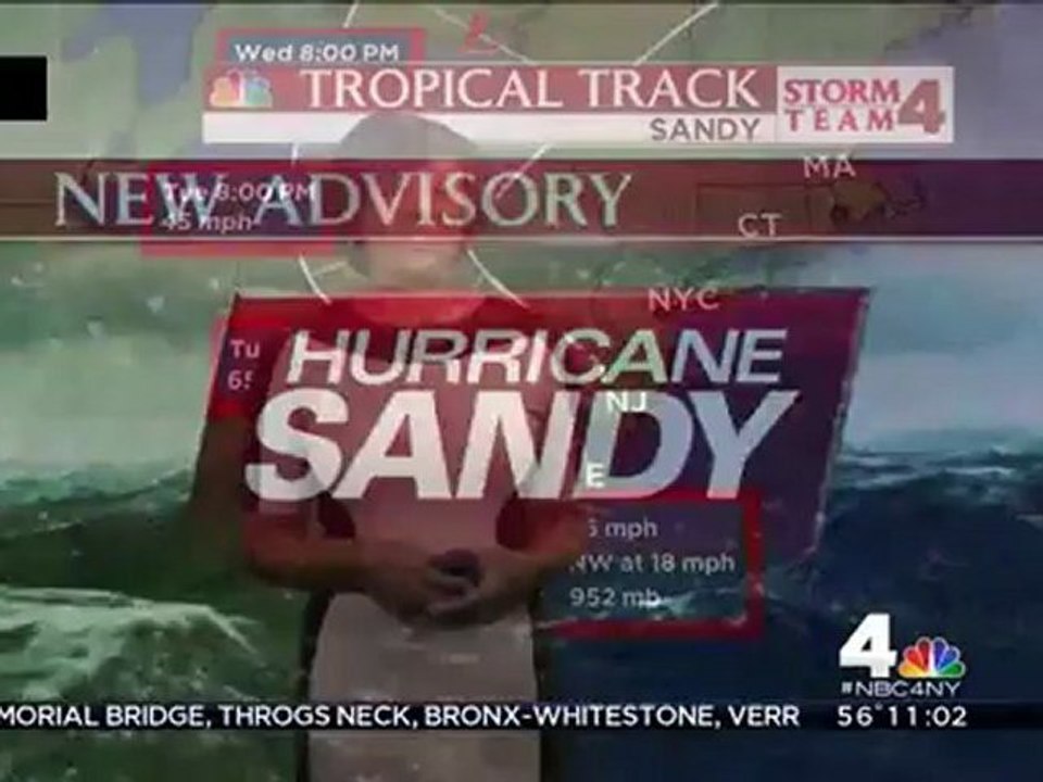 HURRICANE SANDY COVERAGE - News 4 NY at 11 (WNBC New York, October 29, 2012)