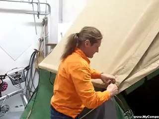 Pup Tent on Deefa Uteback - Putting away the tent