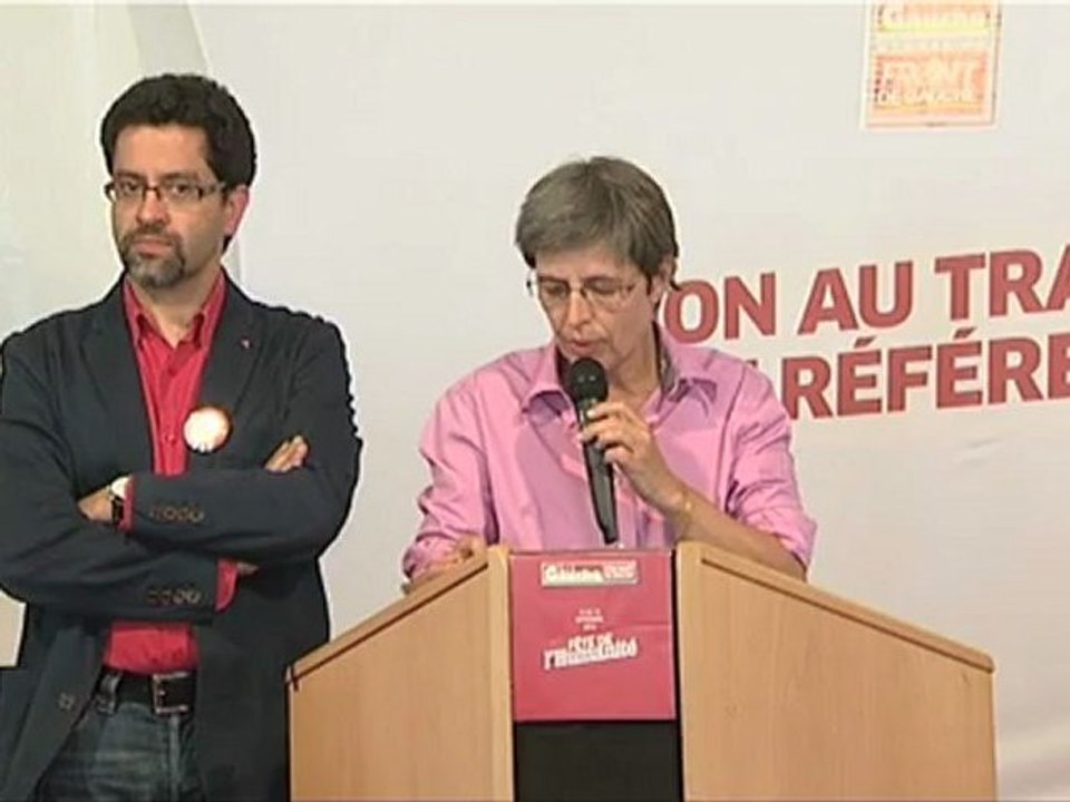 Lecture du message d'Emmanuel Poilane, directeur de la fondation France Libertés, par Pascal Le Néouannic à la fête de l'Humanité le 15 septembre 2012