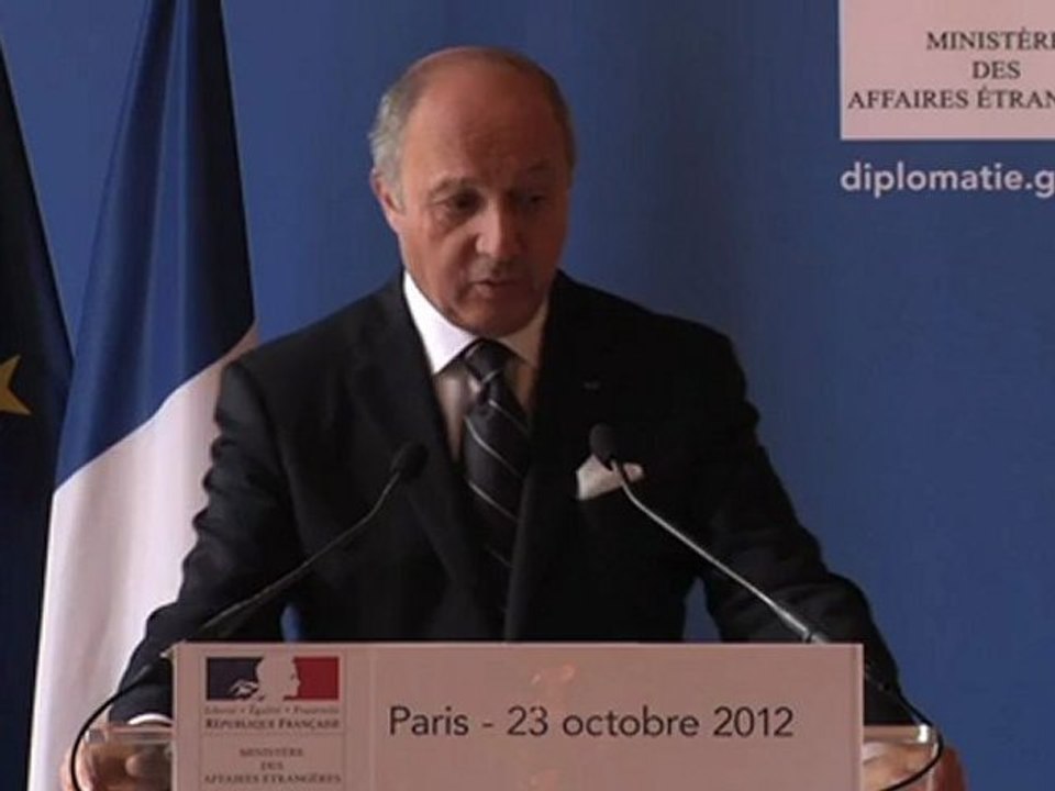Point de presse de Laurent Fabius (23/10/2012)