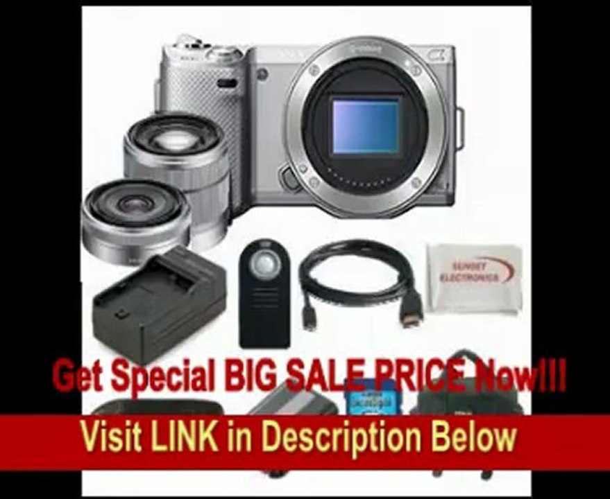 Sony Alpha Nex-5N Kit with 16mm & 18-55mm Lenses. Package Includes: Sony Nex5N Digital Camera, Sony E-Mount SEL 1855 18-55mm f/3.5-5.6 Zoom Lens, Sony E-Mount SEL16F28 16mm f/2.8 Wide-Angle Alpha E-Mount Lens, Extended Life Battery, Rapid Travel Char