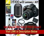 Nikon D5100 16.2MP CMOS Digital SLR Camera with 18-55mm f/3.5-5.6G AF-S DX VR and 55-200mm f/4-5.6G ED IF AF-S DX VR Zoom-Nikkor Lenses   EN-EL14 Battery   16GB Deluxe Accessory Kit