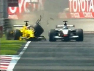 Sato and Raikkonen Crash in Italy 2002