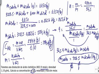 Quimica 1º bachillerato disoluciones ejercicio 9
