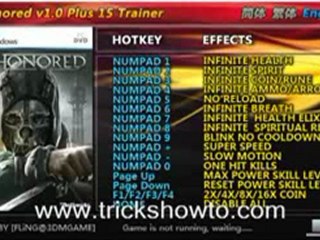 Dishonored v1.0 15 Trainer - Dishonored Hack 2012 - Dishonor