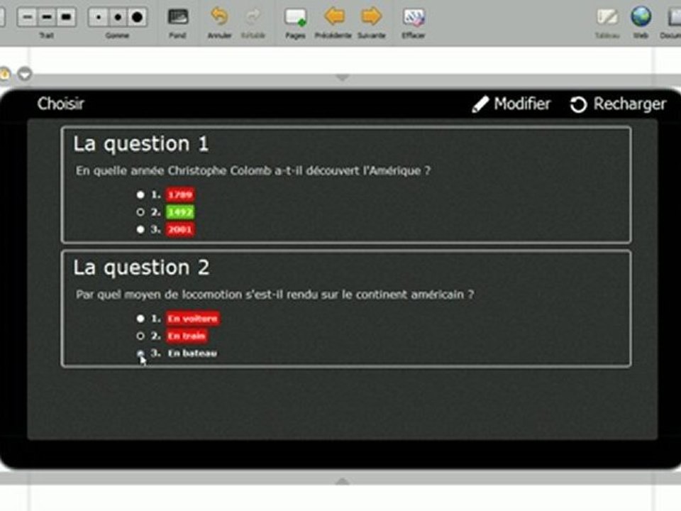 Tutoriels Open-Sankoré : Utiliser l'interactivité "Choisir"