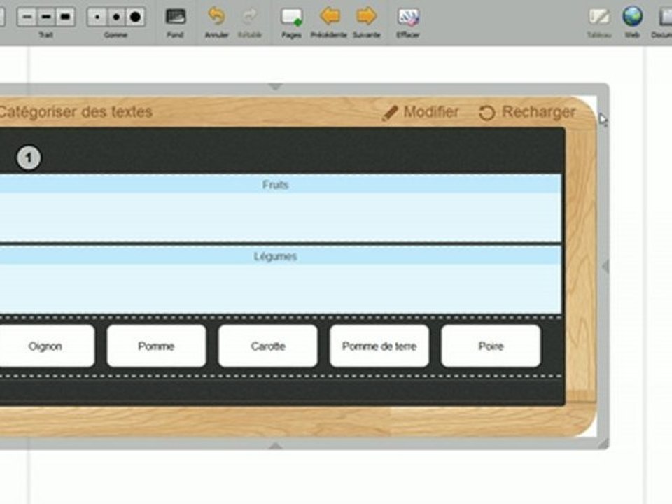 Tutoriels Open-Sankoré : utiliser l'interactivité "Catégoriser des textes"