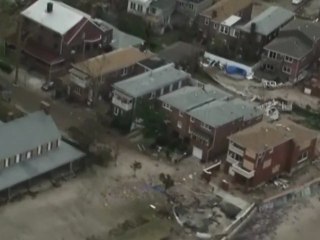 Aerial views of post storm New York