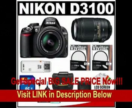 BEST BUY Nikon D3100 D3100 Digital SLR Camera & 18-55mm VR + 55-300mm VR Lens + 32GB Card + Filters + Case + Accessory Kit