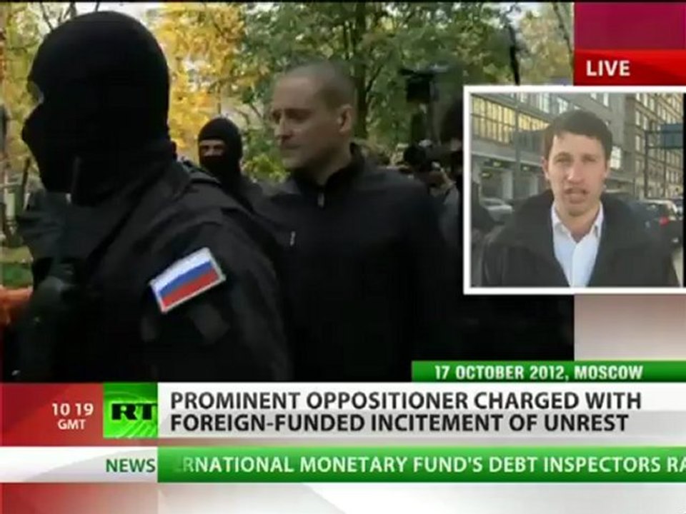 Russian opposition leader Udaltsov charged with plotting riots