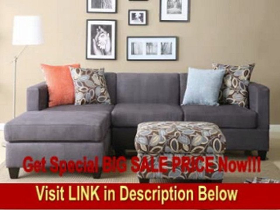 2 PC Charcoal Microfiber Sectional Sofa Set REVIEW