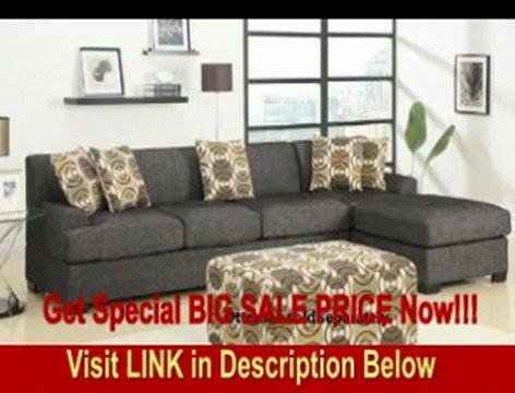 2pc Reversible Sectional Sofa in Ash Black Linen FOR SALE