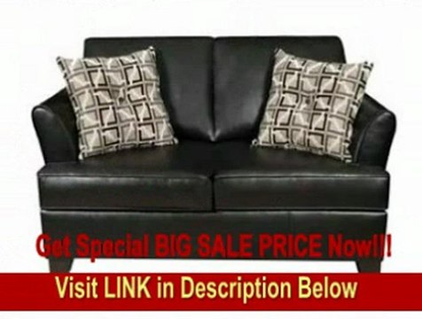 BEST BUY Simmons Urban Black Leather Loveseat