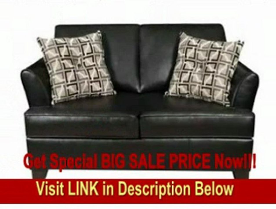 BEST BUY Simmons Urban Black Leather Loveseat