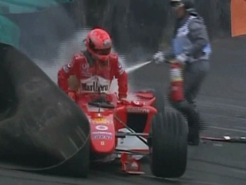 Schumacher Crash in Brazil 2004