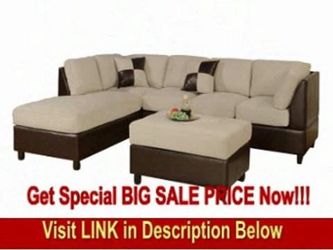 SPECIAL DISCOUNT 3pcs Sectional Sofa Set with Ottoman in Mushroom Finish