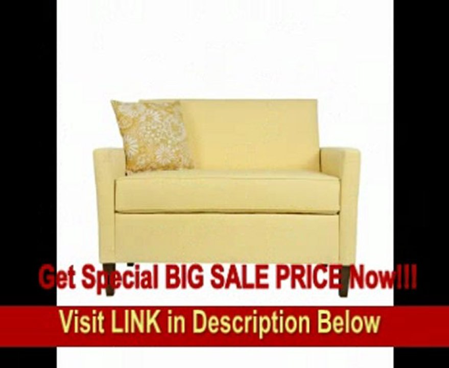 SPECIAL DISCOUNT angelo:HOME Sutton Loveseat in Washed Buttercream Yellow