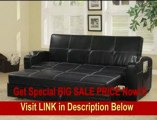 Black Faux Leather Sofa Bed w/ White Stitching by Coaster FOR SALE