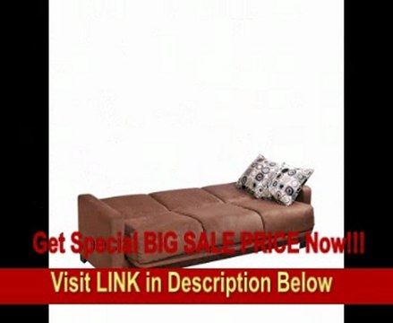 Handy Living CAC1-S8-AAA89 Living Room Convert-A-Couch Microfiber, Dark Brown FOR SALE