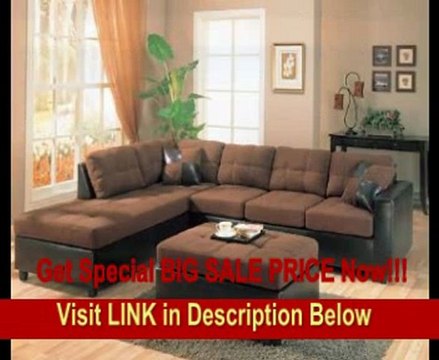 SPECIAL DISCOUNT Harlow L Sectional in Chocolate Microfiber and Dark Brown Faux Leather by Coaster - 500655L
